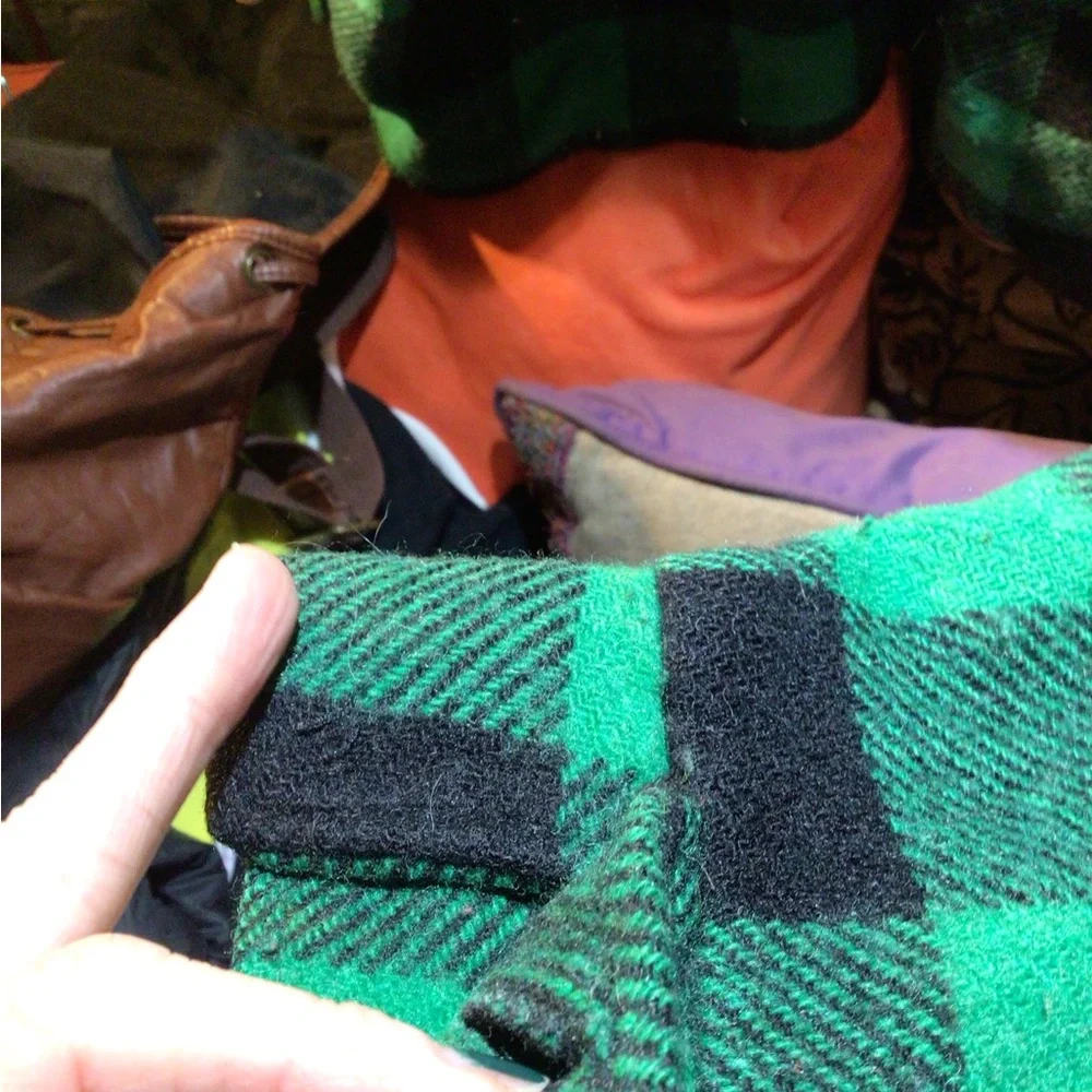 COOGI Black and Green CheckeredCanadian Wool Jacket